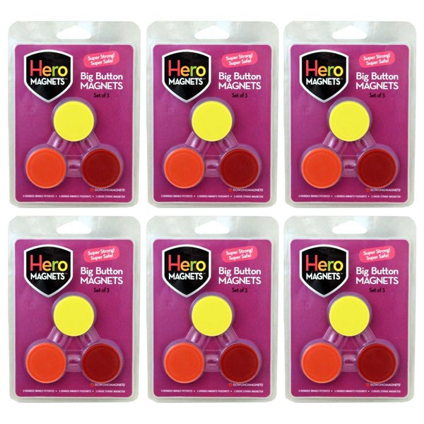 Dowling Magnets Hero Magnets: Big Button Magnets, PK18 735014